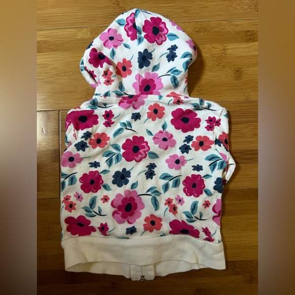 LIKE NEW - Floral Kids Hoodie - Pink and Cream - 3-6m - Picture 3 of 4